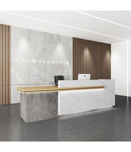 Mostradores de Recepción de Piedra Artificial con Aspecto de Hormigón Moderno y Elegante para Salones, Hoteles y Escuelas - Product Image 2