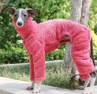 Pyjama pour animaux de compagnie à quatre pattes en polaire double face chaud à col roulé pour les races de lévriers sans poils, extensible et doux