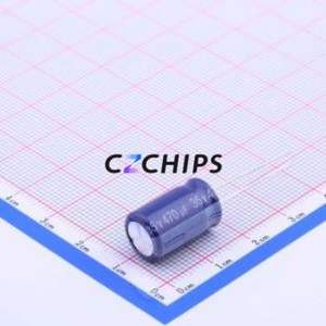 Condensateur électrolytique en aluminium à montage traversant ERF1VM471G16OT, composant à montage traversant (THT), D10xL16mm 470uF 20% 35V 5mm - Product Image 2