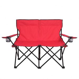 QM <b>Outdoor</b> Red Camping Double Seat Chair Popular Customized 2-person <b>Loveseat</b> Camping Chair With Armrest - Product Image 2