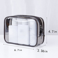 Pochette de maquillage en PVC à faible MOQ, personnalisable avec logo, sac cosmétique transparent de voyage avec fermeture éclair