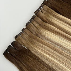 Luxueux choix de célébrité Double dessiné russe slave cuticule intacte vierge Remy Machine trame Extensions de cheveux - Product Image 1