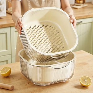 Panier égouttoir de cuisine multifonctionnel simple pour laver les légumes et les fruits et égoutter la vaisselle avec un design de drainage - Product Image 5