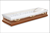 Ataúd de Estilo Europeo Sólido para Adultos, Personalizable, Ataúd de Madera para Entierro al por Mayor, Marca FUHAI, 220 Pulgadas Cúbicas, 1 Año de Garantía