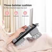 Combohome Bureau d'ordinateur en bambou portable personnalisé avec coussin d'oreiller pour la maison, support d'ordinateur portable en bois, tablette de livre de lit