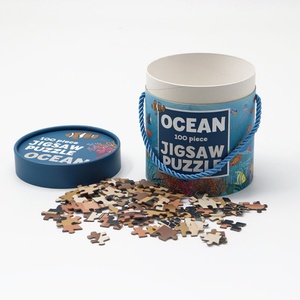 Recyclable Biodegradable Eco-friendly Custom <b>Round</b> Cylidner <b>Box</b> Paper Tube With Handle for Toys Puzzle - Product Image 3