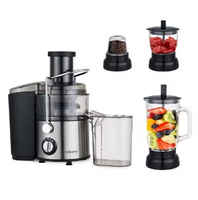 Mixeur multifonction 4 en 1 en acier inoxydable avec gobelet de qualité alimentaire, indicateur LED, presse-agrumes, moulin à épices, blender SK-4009