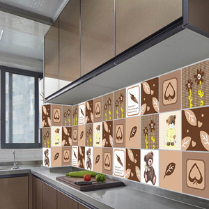 Chumash Cute Bear Aluminum <b>Foil</b> Tile Sticker 45cmx300cm Self-Adhesive <b>Kitchen</b> Oil Proof Smoke Protection Roll Pack - Product Image 2