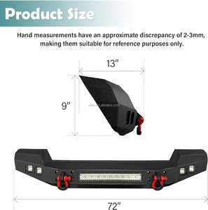 <span class=keywords><strong>Precio</strong></span> de fábrica OEM Parachoques delantero de ancho completo Ajuste 2007-2024 Jeep Wrangler JK JL JKU JLU Parachoques todoterreno ilimitado Luz LED incorporada - Product Image 3