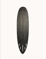 Planche de surf unisexe durable et écologique de 7'2'' entièrement recouverte de placage de bois, fibre de verre et mousse EPS, avec aileron