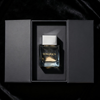 Flacon de parfum vide en verre carré transparent givré de luxe personnalisé avec bouchon magnétique 30 ml 50 ml 100 ml avec vaporisateur et boîte d'emballage