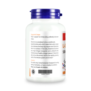 Suplementos de L-Glutamina 500 MG en Oferta, Apoya la Función Inmunológica en Adultos, Transporte de Nitrógeno, Cápsulas de L-Glutamina - Product Image 3