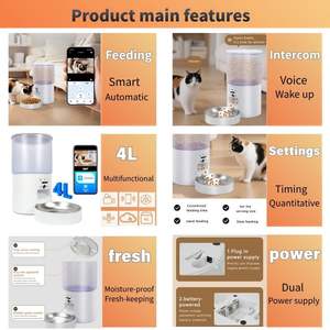 4L ICam kamera pemberi makan anjing dan kucing, kamera pemberi makan anjing otomatis Remote Control WiFi desain polos tahan lama tahan air otomatis - Product Image 2