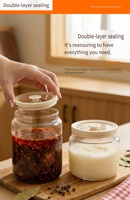 Luchtdicht glazen voorraadpot van borosilicaatglas, vochtbestendige verzegelde glazen container met drukdeksel voor yoghurt, granen en voedsel in de keuken