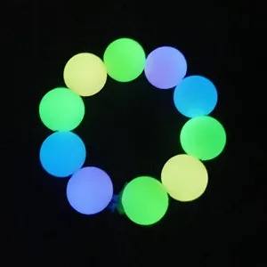 2022 Nieuwkomers Glow In The Dark 10/12/13/15/17/20Mm Ronde gemengde Hexagon Siliconen Kralen Night Lichtgevende