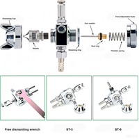Boquilla de Nebulización de Dos Fluidos ST5 ST6, Boquilla Atomizadora de Aire Ajustable para Máquina de Soldadura por Ola SMT, Opción Antigoteo Disponible
