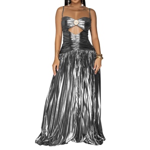 Vestidos de Fiesta Elegantes para Mujer, sin Tirantes, Largos hasta el Suelo, Cintura Natural, con Brillo y Estampado Digital - Product Image 1