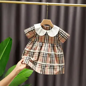 Baju Gaun Mewah Polos Anak Perempuan Kecil Kasual Cantik Musim Panas Baju Balita Bayi Perempuan