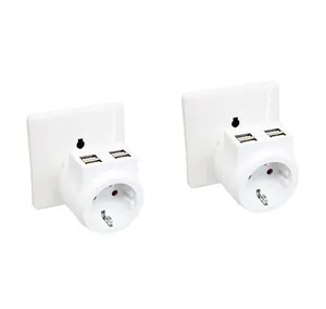 Germany EU USB socket travel adaptor quick charger extension power plug universal wall outlet 2pcs