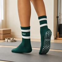 Chaussettes de yoga antidérapantes rayées pour femme, avec logo personnalisé, ODM, pour Pilates, sport et danse, avec picots antidérapants sur la semelle