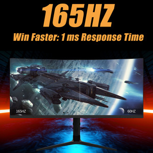 Màn hình chơi game <span class=keywords><strong>PC</strong></span> cong 34 inch, tần số quét 165Hz, độ phân giải 4K, đèn nền RGB, chứng nhận CE, màn hình rộng - Product Image 2