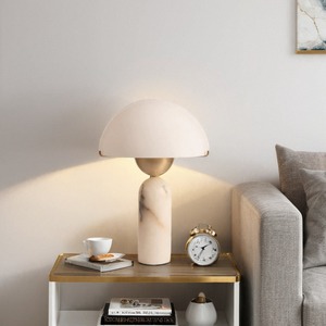 Lampe de table avec base en marbre et accents dorés, ampoule LED E27 220V, commande par interrupteur, design minimaliste nordique, décoration pour salon et chambre à coucher - Product Image 3