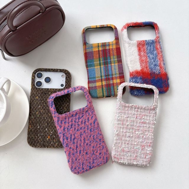Velvet Fabric Texture Colorful Cell Phone case for iphone 17 16 15 Pro Max Funda