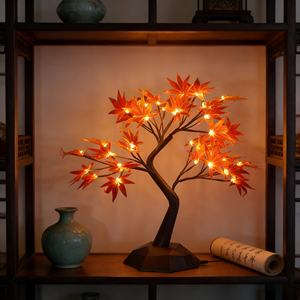 ไฟต้นไม้รูปใบเมเปิ้ล 36LED ขายส่ง, โคมไฟตกแต่งโต๊ะรูปตั<span class=keywords><strong>ว</strong></span> Z กิ่งสีน้ำตาล พร้อมฐานทรงกลมหรือทรงสี่เหลี่ยมขนมเปียกปูน - Product Image 4