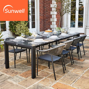 كرسي فناء خارجي متين سهل الصيانة مصنوع من الألومنيوم مقاوم للماء طقم كرسي لحديقة 6 بيسترو حديقة فندق فيلا فناء - Product Image 2