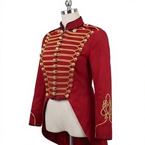 Red Women Hussar Jacket <b>Vintage</b> Windproof Quilted <b>Button</b> Front Ceremonial Uniform Outerwear - Product Image 3