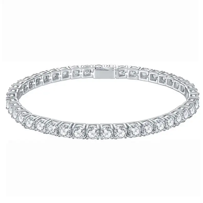 Lujo 1ct D Color VVS1 Moissanite pulsera 925 plata esterlina certificado pasa diamante probador mejor regalo brazalete pulsera GRA