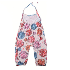 FD-1 Personnalisation OEM/ODM Combinaison bébé fille Leo à bretelles réglables, en pur coton, pour l'été, avec impression personnalisée, combinaison à cordon - Product Image 1