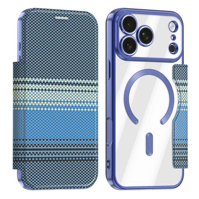 New Design Flip PU Leather Phone Case for Iphone 17 Pro Max Shockproof Magnetic Phone Cover with RFID Protection Card Holder