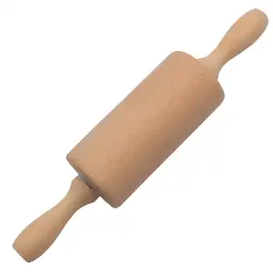 Hard Durable Wooden Sustainable Classic Pastry Non-Stick Dough Rolling Pin Custom Small Large Roller Handles Kids Teens Adults