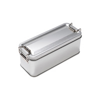 Boîte de rangement alimentaire carrée en fer blanc avec fermoir pour bonbons, gâteaux, chocolats, snacks - Logo personnalisé et vernis protecteur