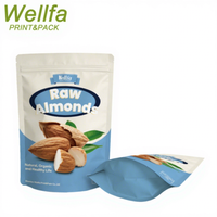 Sacs en plastique personnalisés pour mélange de noix, refermables avec fermeture éclair, sachets pour fruits secs, doypack haute barrière en aluminium, sachet debout pour amandes