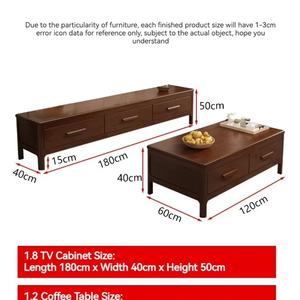 Juego de Muebles de Sala de Estar de Diseño Moderno y Lujoso, Mesa de Centro de Madera Estilo Nórdico, Mueble para TV - Product Image 3