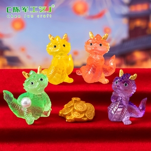 Figura de Dragón de Año Nuevo, Creativa, Linda, Semitransparente, de Weij Micro-Landscape, Set de Caja Sorpresa, Accesorios, Pequeña Decoración de Escritorio - Product Image 3