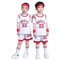 Seragam Basket Anak Unisex Bahan Bernapas Cepat Kering 100% Poliester Tanpa Lengan Performa Tinggi Sublimasi Custom