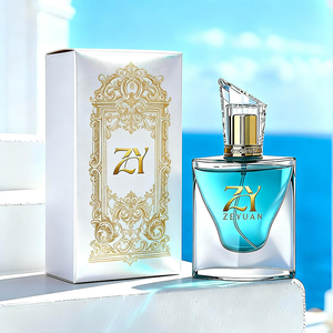 특별 디자인 고급 1.7온스(50ml) 플랫형 빈 향수병 유리, 두바이 스타일 캡 포함, 도매 유리병 공급업체 - Product Image 5