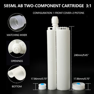 Seringue de distribution en plastique vide pour colle époxy bi-composant, rapport 3:1, à double <span class=keywords><strong>cartouche</strong></span>, avec piston - Product Image 4