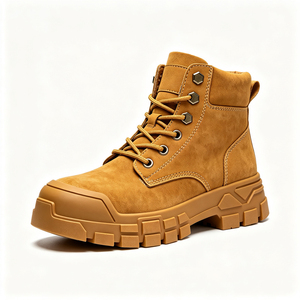 ODM OEM Personnalisé Microfibre + Maille respirante Bottes montantes à lacets à semelle épaisse imperméables et respirantes pour le travail en extérieur - Product Image 1
