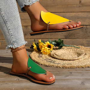 Sandalias de Dedo Bajas Bicolor para <span class=keywords><strong>Mujer</strong></span> - Estilo Casual de Playa, Diseño Plano de Verano, Material de Malla Transpirable - Product Image 5