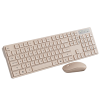 Clavier et souris sans fil ergonomiques, étanches, ultra-minces, 1600 DPI, combo de bureau pleine taille personnalisé en espagnol, français et arabe