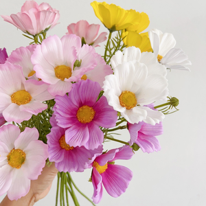 Fiori Artificiali Decorativi di Alta Qualità Fatti a Mano con 3 Teste in Lattice Effetto Reale Cosmos Margherita per Pasqua e Natale - Product Image 4