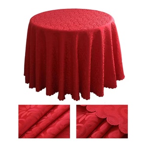 Housse <span class=keywords><strong>de</strong></span> <span class=keywords><strong>table</strong></span> ronde en <span class=keywords><strong>jacquard</strong></span> damassé 100% polyester, 108 pouces, blanche, pour hôtel, restaurant, fête, mariage, banquet - Product Image 2