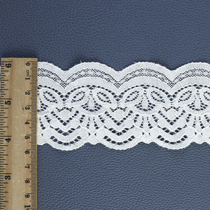 Petit ruban de bordure en dentelle en Nylon élastique Non extensible blanc pour col, bande, encolure, ourlet, manches, sous-vêtements, soutien-gorge - Product Image 5