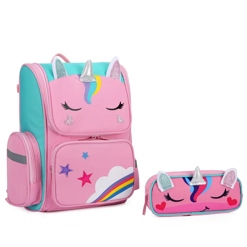 Wholesale New Children Cartoon Waterproof Girl's 1-6 Grade Kids Backpack School Bag with Pencil Pouch