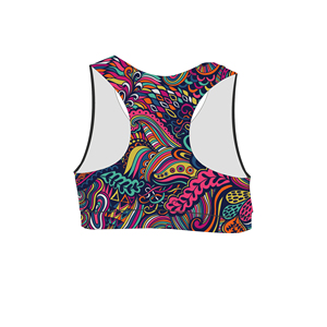 Soutien-gorge de sport en polyester et élasthanne sur mesure, respirant, avec logo frontal, décontracté, court, rembourré, pour la salle de sport, entraînement, simple et actif - Product Image 3