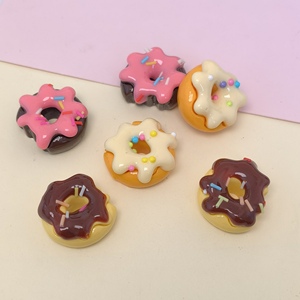 100 pièces Figurines de beignets en résine, ornements de beignets mignons à dos plat, breloques pour <span class=keywords><strong>slime</strong></span>, pour embellissement DIY, scrapbooking et loisirs créatifs - Product Image 4